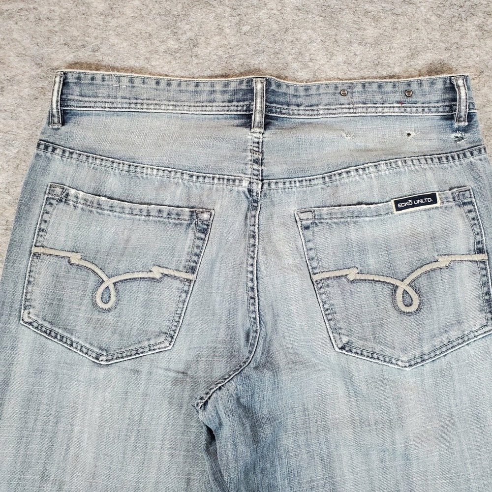 Ecko Untld Jeans Mens 36x232 Blue Baggy Wide Leg Y2K Vintage Streetwear Skater - Picture 9 of 10